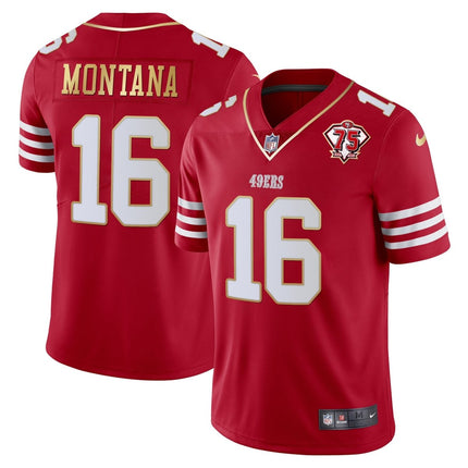 Men's 49ers 75th Anniversary Patch Vapor Gold Jersey Collection - All Stitched 1 SF49_KDZ - KINDOZY