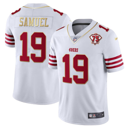 Men's 49ers 75th Anniversary Patch Vapor Gold Jersey Collection - All Stitched 1 SF49_KDZ - KINDOZY