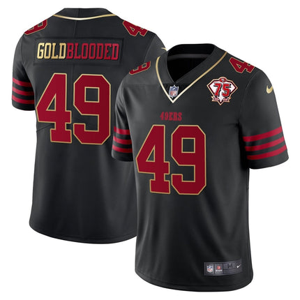 Men's 49ers 75th Anniversary Patch Vapor Gold Jersey Collection - All Stitched 1 SF49_KDZ - KINDOZY