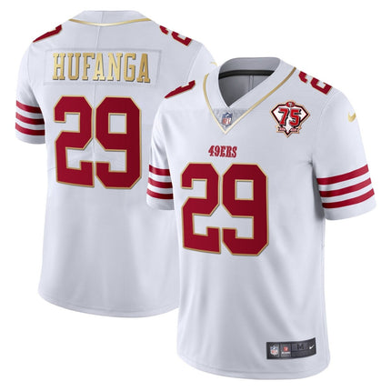 Men's 49ers 75th Anniversary Patch Vapor Gold Jersey Collection - All Stitched 1 SF49_KDZ - KINDOZY