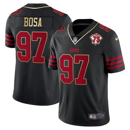 Men's 49ers 75th Anniversary Patch Vapor Gold Jersey Collection - All Stitched 1 SF49_KDZ - KINDOZY