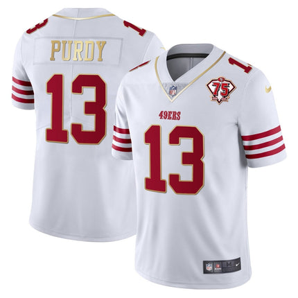 Men's 49ers 75th Anniversary Patch Vapor Gold Jersey Collection - All Stitched 1 SF49_KDZ - KINDOZY