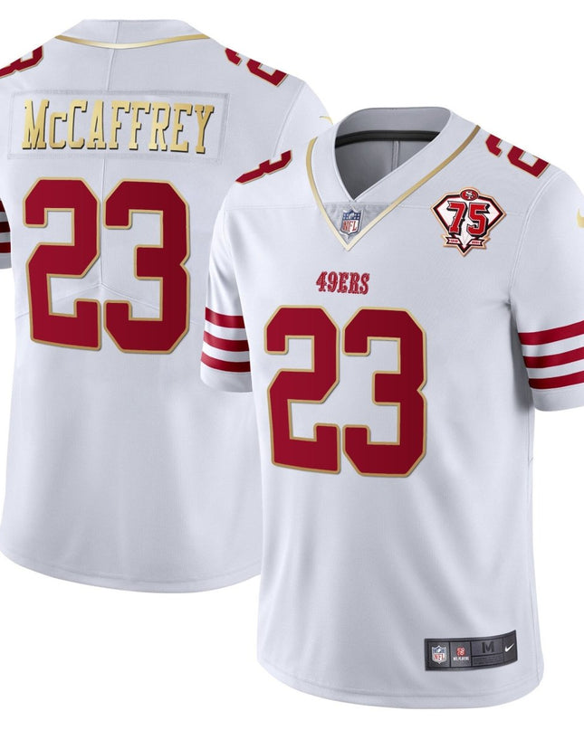 Men's 49ers 75th Anniversary Patch Vapor Gold Jersey Collection - All Stitched 1 SF49_KDZ - KINDOZY