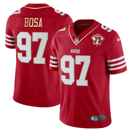 Men's 49ers 75th Anniversary Patch Vapor Gold Jersey Collection - All Stitched 1 SF49_KDZ - KINDOZY