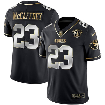 Men's 49ers 75th Anniversary Patch Vapor Gold Jersey Collection - All Stitched 1 SF49_KDZ - KINDOZY