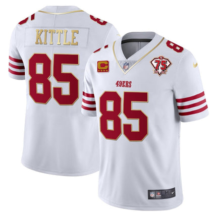 Men's 49ers 75th Anniversary Patch Vapor Gold Jersey Collection - All Stitched 1 SF49_KDZ - KINDOZY
