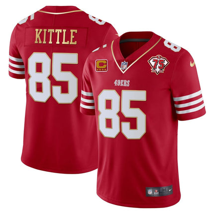Men's 49ers 75th Anniversary Patch Vapor Gold Jersey Collection - All Stitched 1 SF49_KDZ - KINDOZY