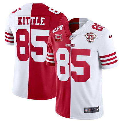 Men's 49ers 75th Anniversary Patch White Gold & Black Gold - All Stitched SF49_KDZ - KINDOZY