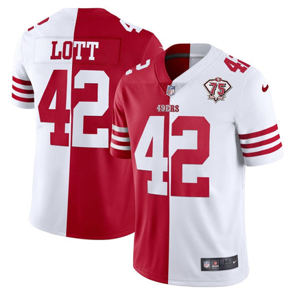 Men's 49ers 75th Anniversary Patch White Gold & Black Gold - All Stitched SF49_KDZ - KINDOZY
