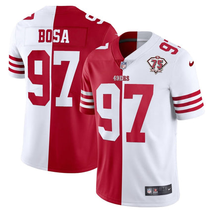 Men's 49ers 75th Anniversary Patch White Gold & Black Gold - All Stitched SF49_KDZ - KINDOZY