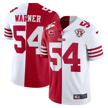 Men's 49ers 75th Anniversary Patch White Gold & Black Gold - All Stitched SF49_KDZ - KINDOZY