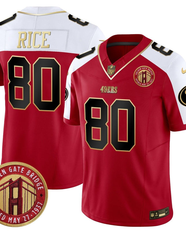 Men's 49ers Golden Gate Bridge Patch Vapor Limited Jersey - All Stitched SF49_KDZ - KINDOZY