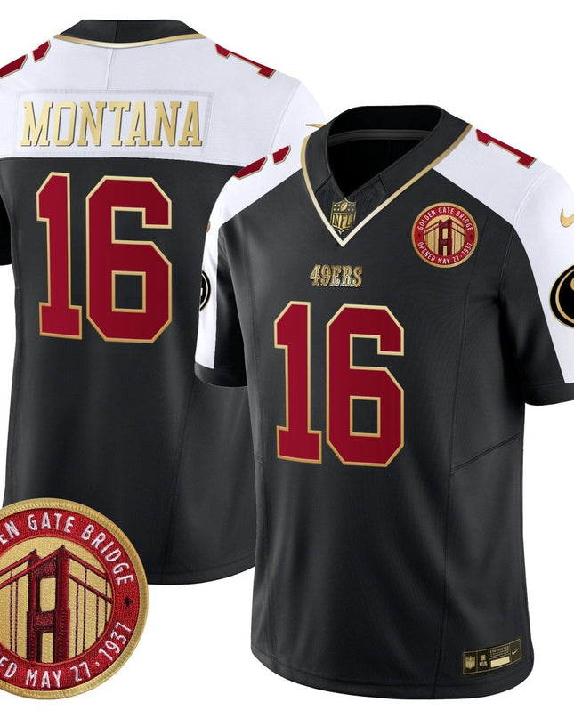 Men's 49ers Golden Gate Bridge Patch Vapor Limited Jersey - All Stitched SF49_KDZ - KINDOZY