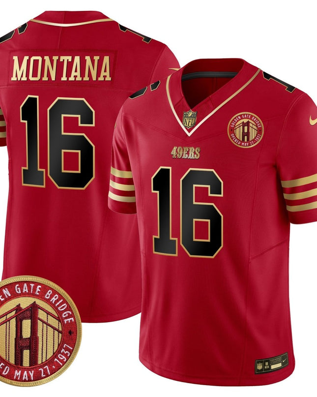 Men's 49ers Golden Gate Bridge Patch Vapor Limited Jersey - All Stitched SF49_KDZ - KINDOZY