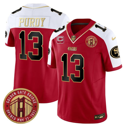 Men's 49ers Golden Gate Bridge Patch Vapor Limited Jersey - All Stitched SF49_KDZ - KINDOZY