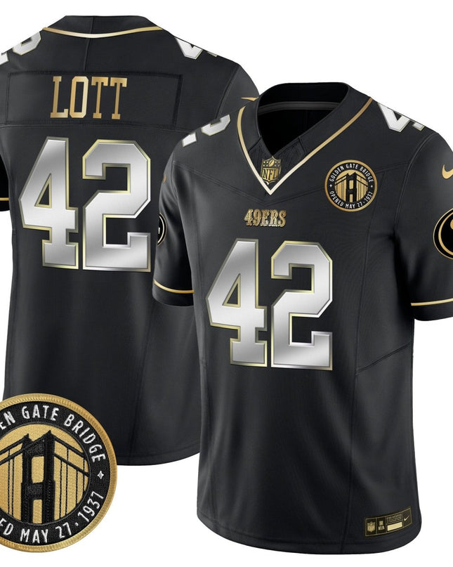 Men's 49ers Golden Gate Bridge Patch Vapor Limited Jersey - All Stitched SF49_KDZ - KINDOZY