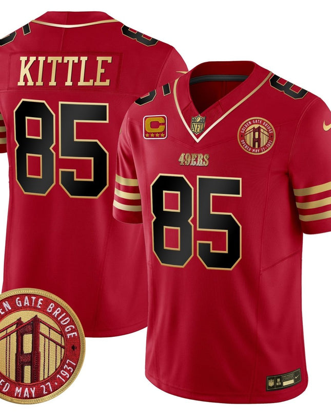 Men's 49ers Golden Gate Bridge Patch Vapor Limited Jersey - All Stitched SF49_KDZ - KINDOZY