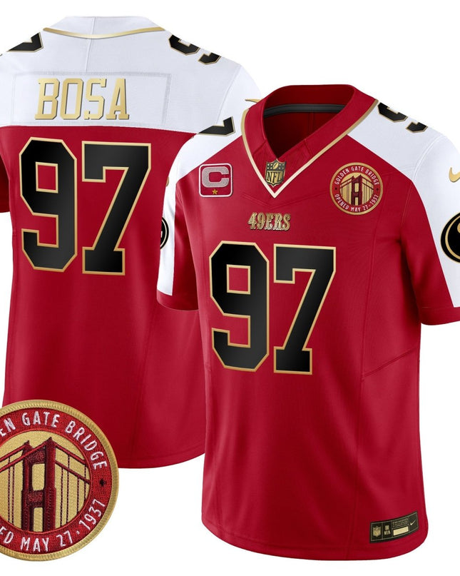 Men's 49ers Golden Gate Bridge Patch Vapor Limited Jersey - All Stitched SF49_KDZ - KINDOZY
