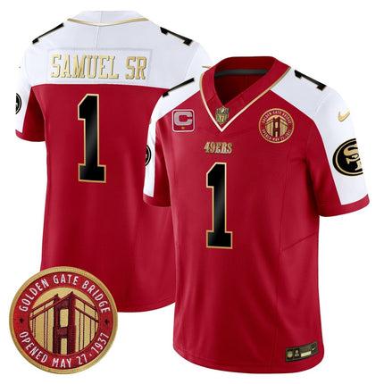 Men's 49ers Golden Gate Bridge Patch Vapor Limited Jersey - All Stitched SF49_KDZ - KINDOZY