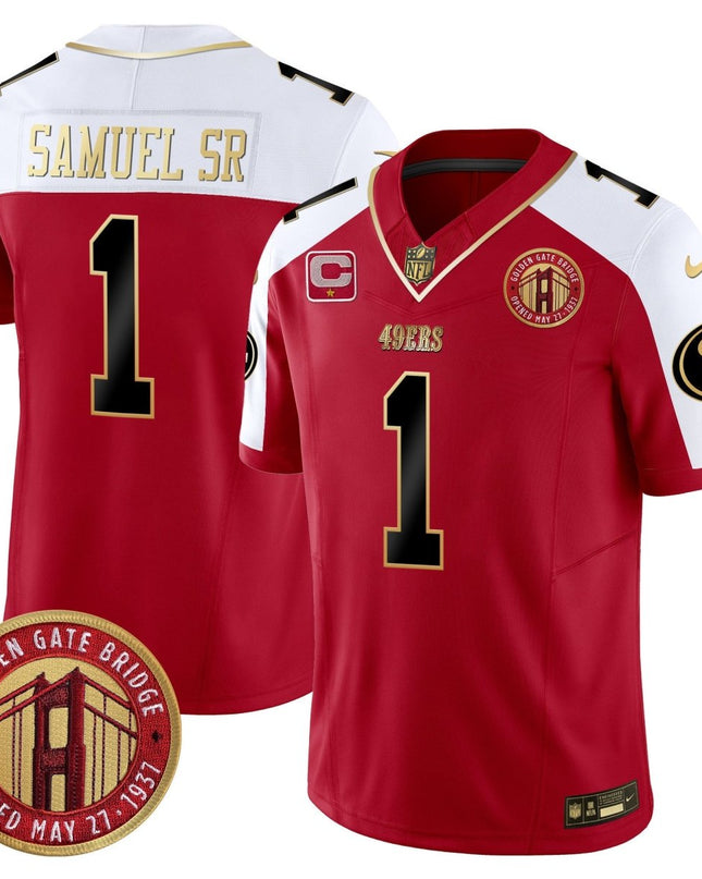 Men's 49ers Golden Gate Bridge Patch Vapor Limited Jersey - All Stitched SF49_KDZ - KINDOZY