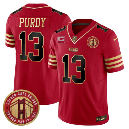 Men's 49ers Golden Gate Bridge Patch Vapor Limited Jersey - All Stitched SF49_KDZ - KINDOZY