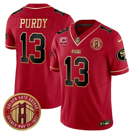 Men's 49ers Golden Gate Bridge Patch Vapor Limited Jersey - All Stitched SF49_KDZ - KINDOZY
