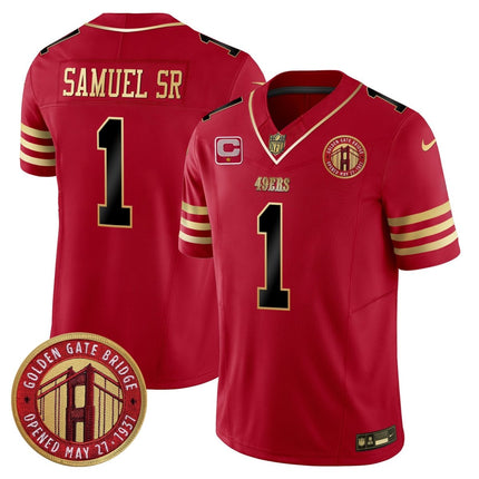 Men's 49ers Golden Gate Bridge Patch Vapor Limited Jersey - All Stitched SF49_KDZ - KINDOZY