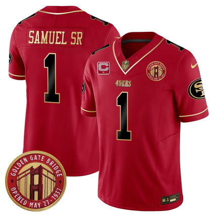 Men's 49ers Golden Gate Bridge Patch Vapor Limited Jersey - All Stitched SF49_KDZ - KINDOZY