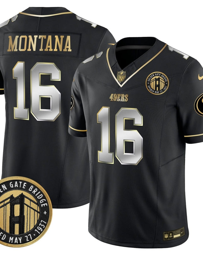 Men's 49ers Golden Gate Bridge Patch Vapor Limited Jersey - All Stitched SF49_KDZ - KINDOZY