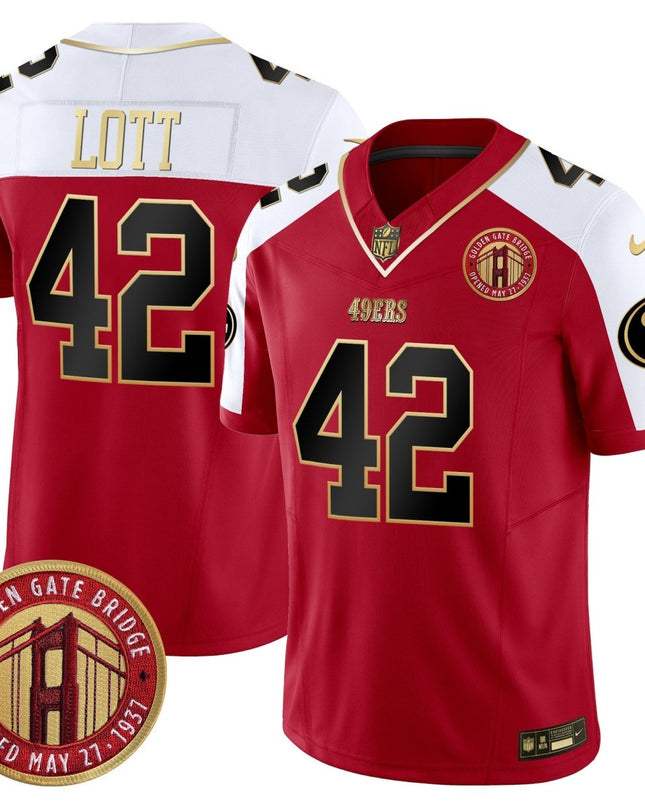 Men's 49ers Golden Gate Bridge Patch Vapor Limited Jersey - All Stitched SF49_KDZ - KINDOZY