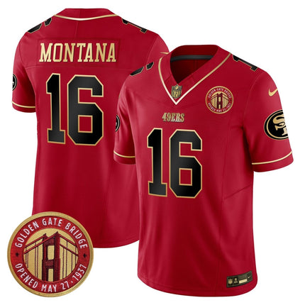 Men's 49ers Golden Gate Bridge Patch Vapor Limited Jersey - All Stitched SF49_KDZ - KINDOZY