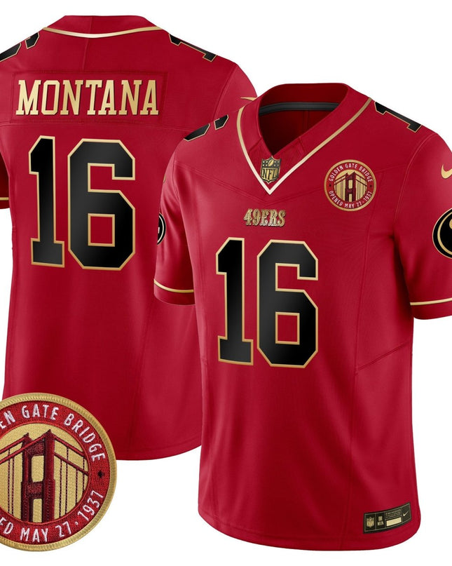 Men's 49ers Golden Gate Bridge Patch Vapor Limited Jersey - All Stitched SF49_KDZ - KINDOZY