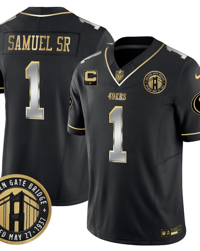Men's 49ers Golden Gate Bridge Patch Vapor Limited Jersey - All Stitched SF49_KDZ - KINDOZY