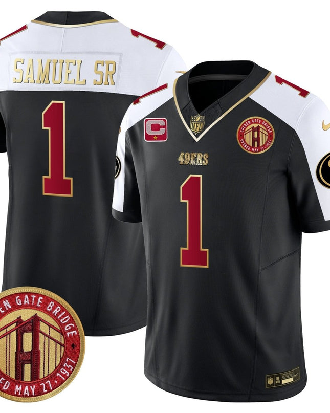 Men's 49ers Golden Gate Bridge Patch Vapor Limited Jersey - All Stitched SF49_KDZ - KINDOZY