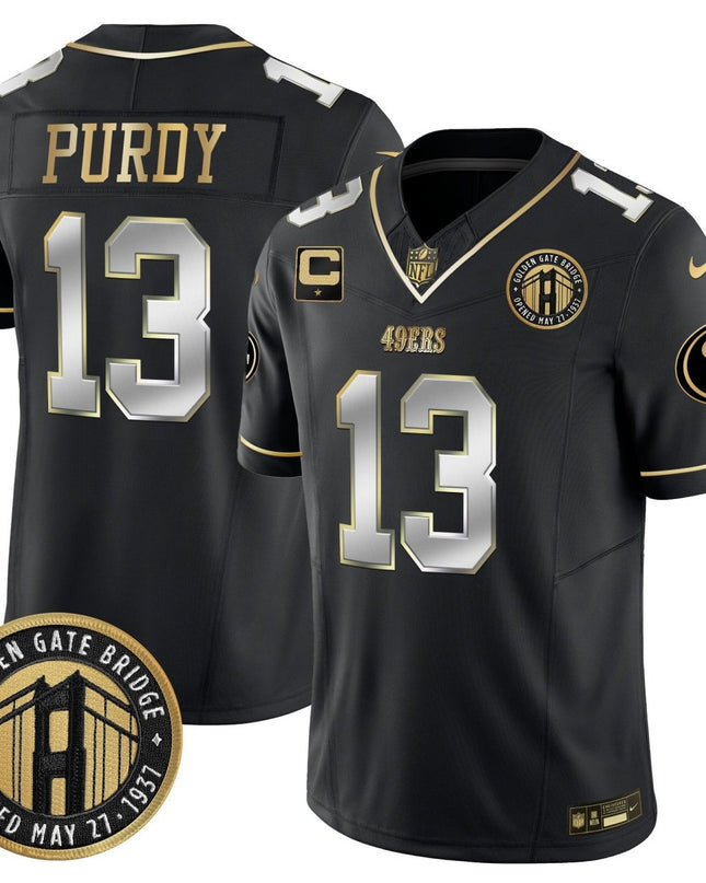 Men's 49ers Golden Gate Bridge Patch Vapor Limited Jersey - All Stitched SF49_KDZ - KINDOZY
