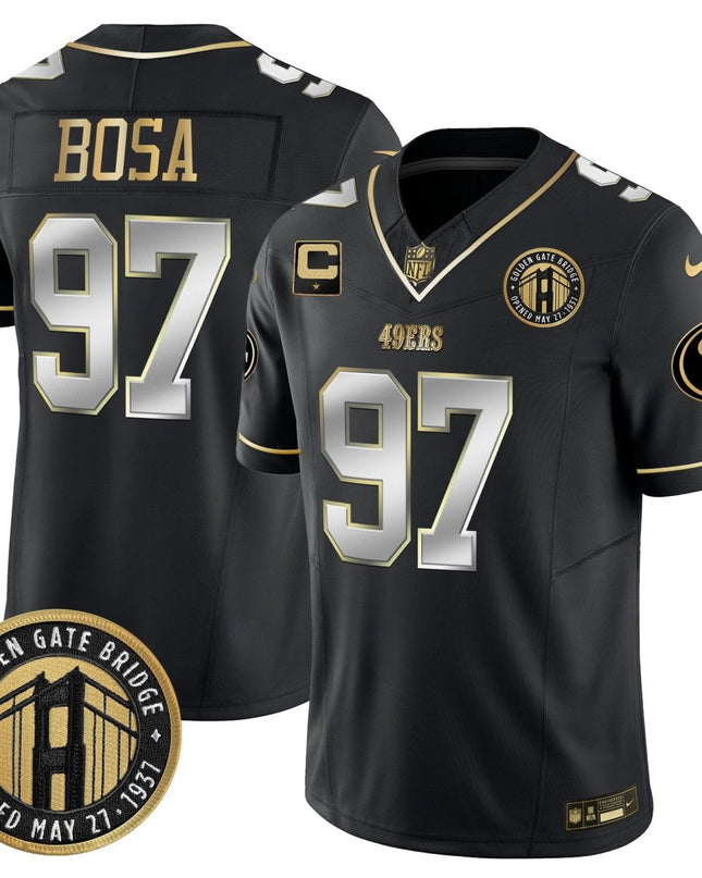 Men's 49ers Golden Gate Bridge Patch Vapor Limited Jersey - All Stitched SF49_KDZ - KINDOZY