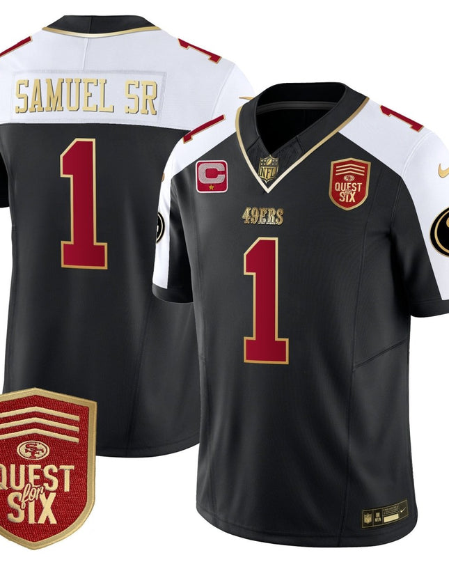 Men's 49ers Quest For Six Patch Vapor Limited Jersey - All Stitched SF49_KDZ - KINDOZY