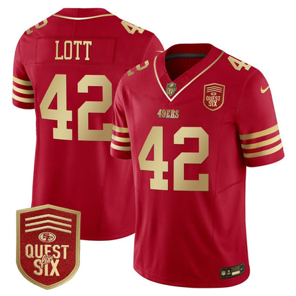 Men's 49ers Quest For Six Patch Vapor Limited Jersey - All Stitched SF49_KDZ - KINDOZY