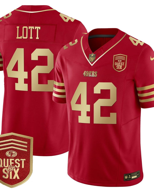 Men's 49ers Quest For Six Patch Vapor Limited Jersey - All Stitched SF49_KDZ - KINDOZY