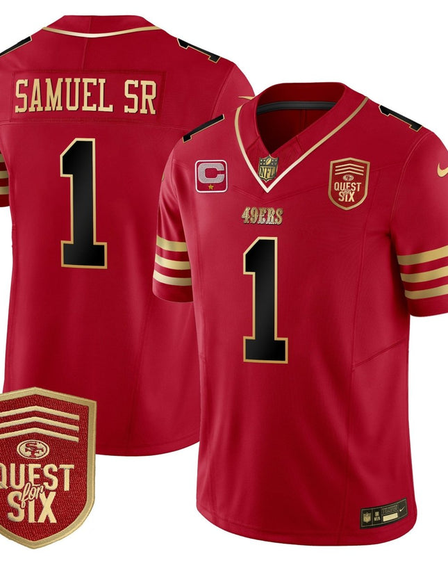 Men's 49ers Quest For Six Patch Vapor Limited Jersey - All Stitched SF49_KDZ - KINDOZY