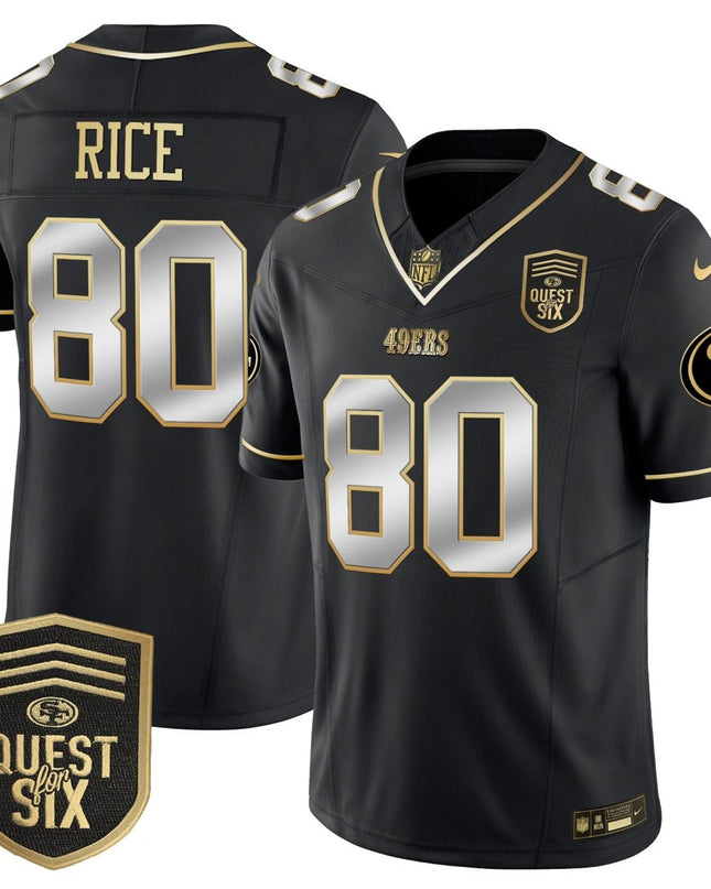 Men's 49ers Quest For Six Patch Vapor Limited Jersey - All Stitched SF49_KDZ - KINDOZY
