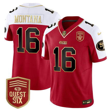 Men's 49ers Quest For Six Patch Vapor Limited Jersey - All Stitched SF49_KDZ - KINDOZY