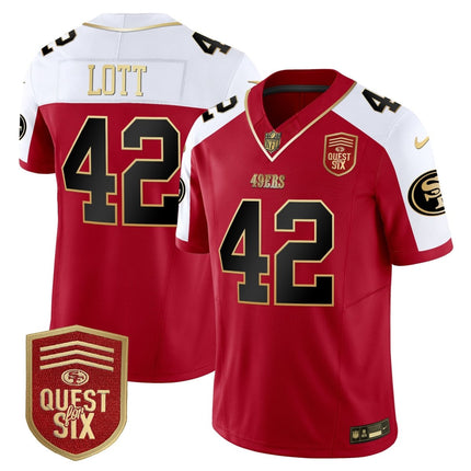 Men's 49ers Quest For Six Patch Vapor Limited Jersey - All Stitched SF49_KDZ - KINDOZY