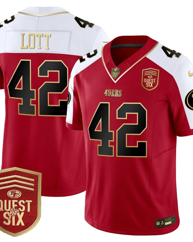 Men's 49ers Quest For Six Patch Vapor Limited Jersey - All Stitched SF49_KDZ - KINDOZY