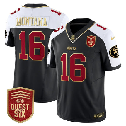 Men's 49ers Quest For Six Patch Vapor Limited Jersey - All Stitched SF49_KDZ - KINDOZY