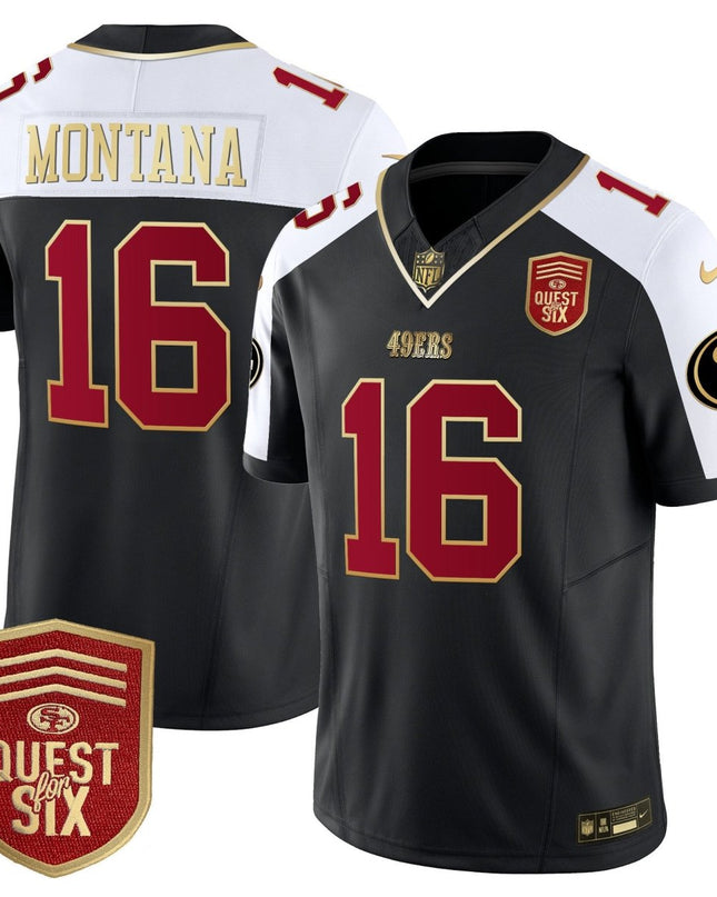 Men's 49ers Quest For Six Patch Vapor Limited Jersey - All Stitched SF49_KDZ - KINDOZY