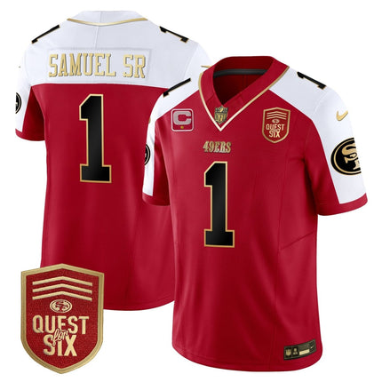 Men's 49ers Quest For Six Patch Vapor Limited Jersey - All Stitched SF49_KDZ - KINDOZY