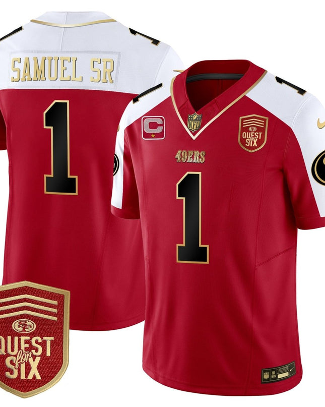 Men's 49ers Quest For Six Patch Vapor Limited Jersey - All Stitched SF49_KDZ - KINDOZY