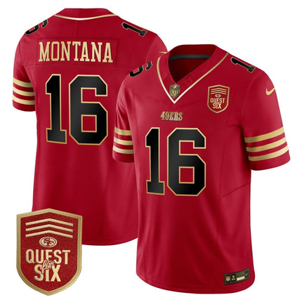 Men's 49ers Quest For Six Patch Vapor Limited Jersey - All Stitched SF49_KDZ - KINDOZY