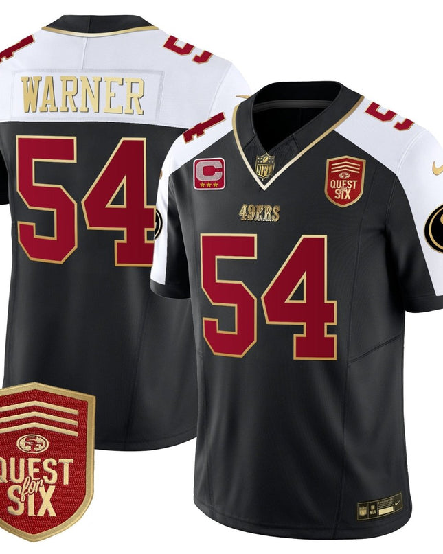 Men's 49ers Quest For Six Patch Vapor Limited Jersey - All Stitched SF49_KDZ - KINDOZY